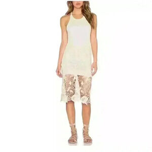 Free People Nora Crochet Tank Midi Dress in Cream $128